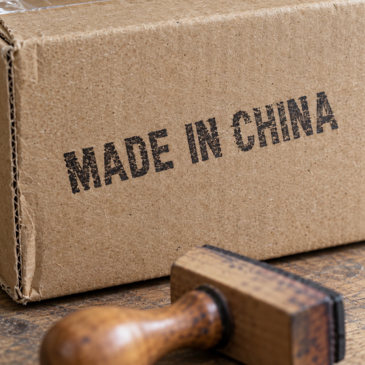 박스 표면에 직접 인쇄한 MADE IN CHINA 문구